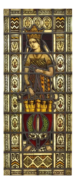 Leaded-Glass Window Picturing the Queen of the East, 1899