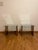 Pair of 1940s bedside tables in excellent condition and intact, made of wood and cut and mirrored glass, attributed to...
