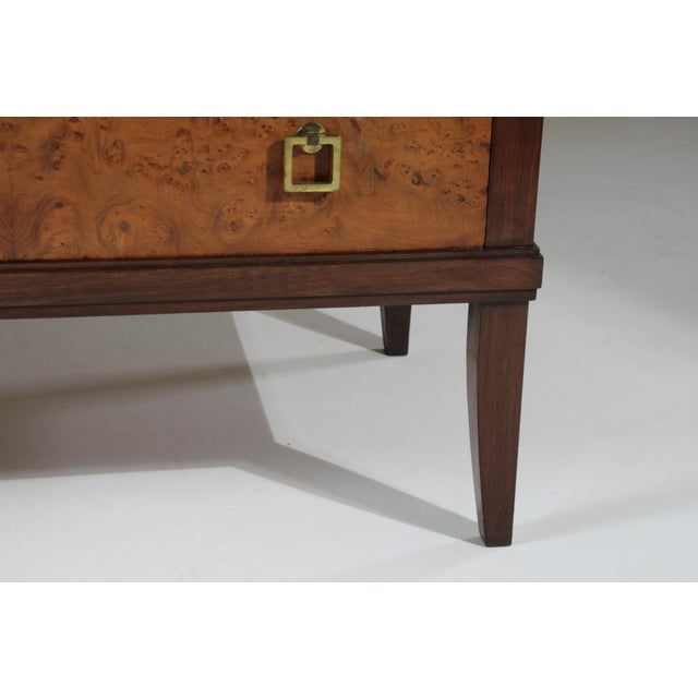 French Art Deco Chest of Drawers in Burl Veneer with Marble Top, 1930 For Sale - Image 14 of 16