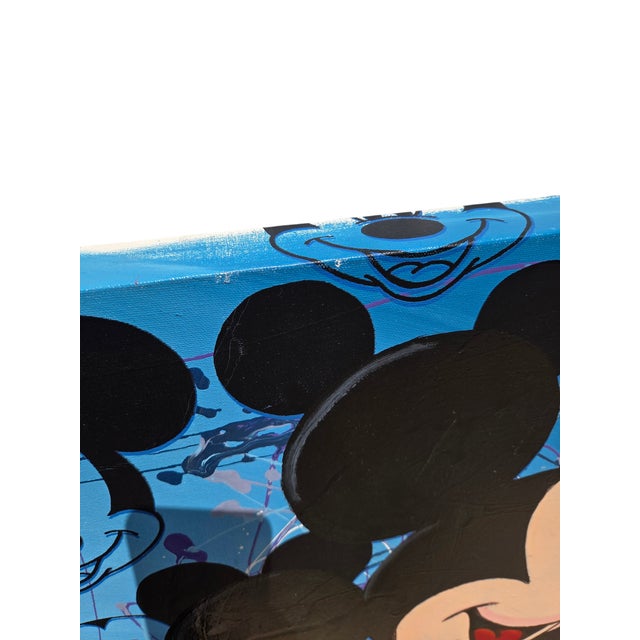 Vintage Original Steve Kaufman Sak Double Mickey Mouse Pop Art Painting For Sale - Image 12 of 18