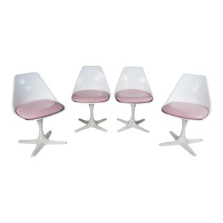 Mid 20th Century Mid Century Modern Maurice Burke Model 115 Tulip Star Shell Dining Chairs - Set of 4 For Sale