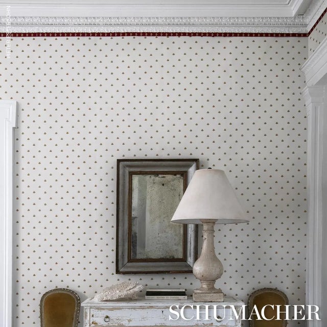 Schumacher Schumacher Hubert'S Bees Tape In Rouge & Gold For Sale - Image 4 of 4