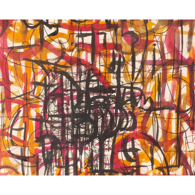 1961 Abstract Ink and Watercolor Painting by Harry Hilson For Sale In Indianapolis - Image 6 of 8