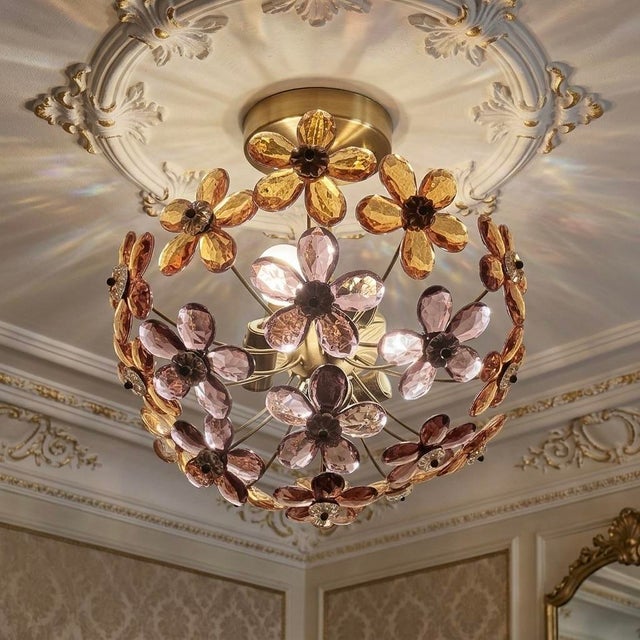 Ernst Palme 1960s Title Floral Glass Bloom Ceiling Light in the Style of Ernst Palme For Sale - Image 4 of 6
