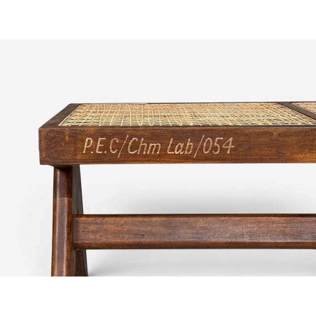 Pierre Jeanneret, Three Seat Benches, Teak, Cane, Chandigarh, India, 1960s For Sale In New York - Image 6 of 16