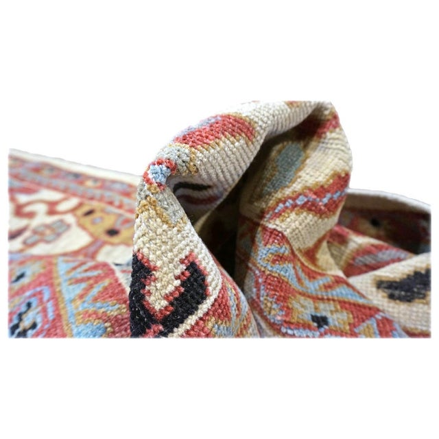 Early 21st Century 21st Century Wool Afghan Sultanabad 3x12 Ivory, Red, & Blue Handmade Runner Rug #1143666 For Sale - Image 5 of 5