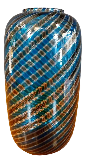 Large Blown Glass Vase by Paolo Venini for Venini, Italy, 1980s