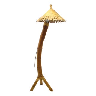 Floor Lamp in Bamboo, 1950s For Sale