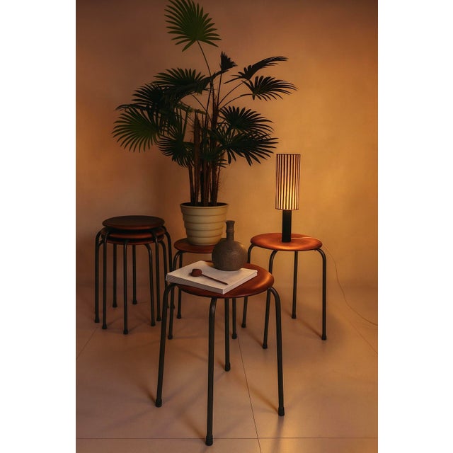 Danish Atelier Stacking Stools in Teak Plywood and Tubular Steel, 1960s, Set of 6 For Sale - Image 17 of 18