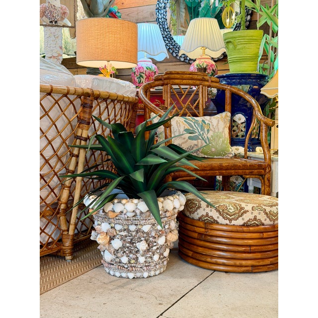 Vintage Hand-Applied Coastal Seashell Encrusted Resin Planter For Sale - Image 12 of 12
