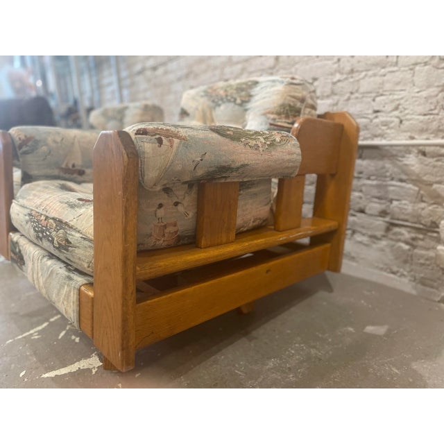 1980s Vintage Wood Rustic Swivel Chairs - a Pair For Sale - Image 10 of 12