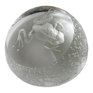 Mid-Century Crystal Frog Paperweight