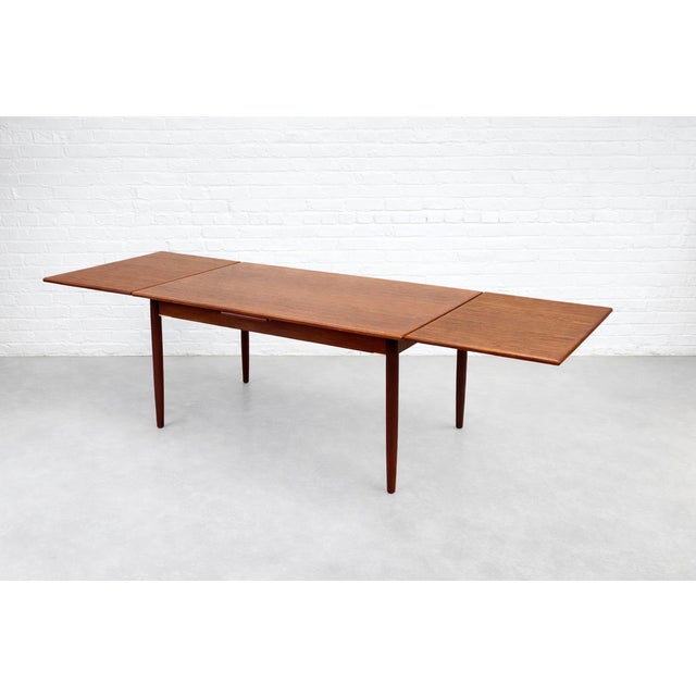 Danish Mid Century Modern Teak Dining Table | Expandable Hidden Leaves, C. 1960’s For Sale - Image 10 of 12