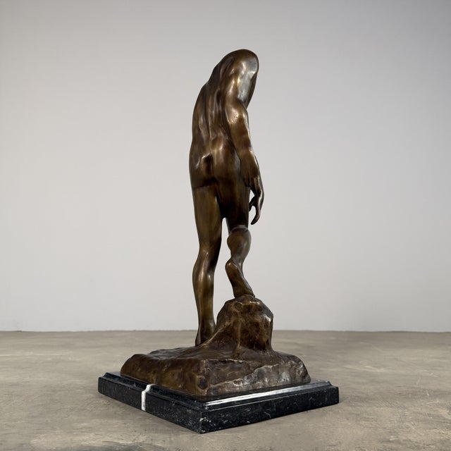 Bronze Sculpture After Rodin “Adam” – Strong Male Figure, 21” Tall For Sale In Dallas - Image 6 of 10