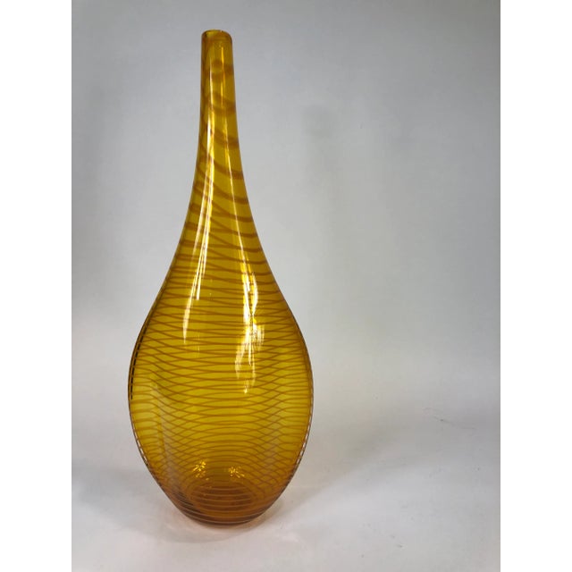 Early 21st Century Glass Gold Color Vase, Signed John Geci For Sale - Image 4 of 8