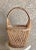 Late 20th-Century Slim Pencil Reed Rattan & Twine Oval Handled Basket For Sale - Image 12 of 13