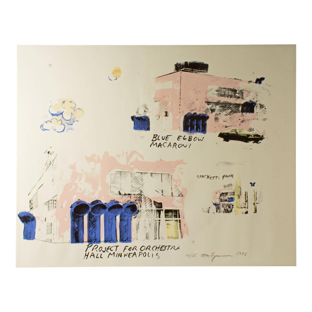1976 Signed “Project Orchestra Hall Minneapolis” Serigraph Print by Tom Egerman For Sale