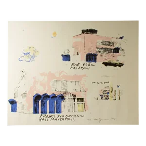 1976 Signed “Project Orchestra Hall Minneapolis” Serigraph Print by Tom Egerman