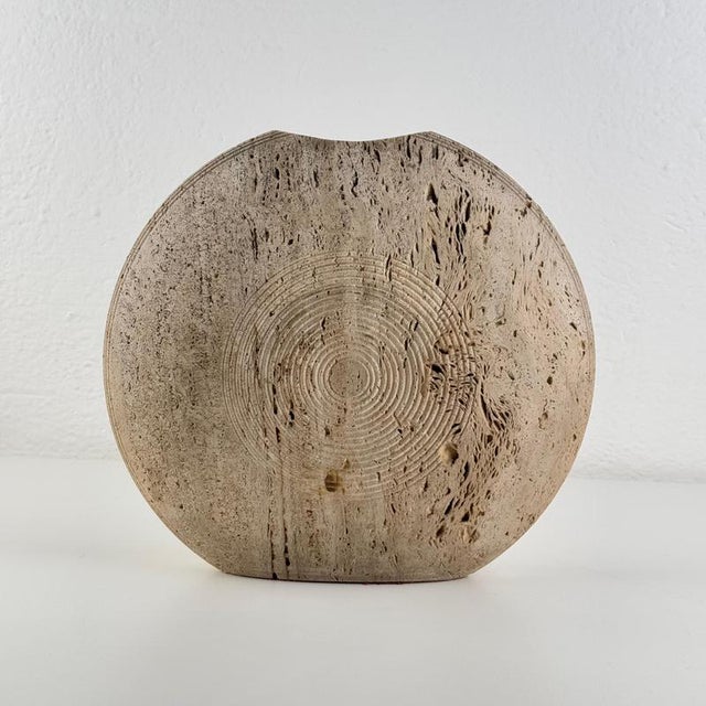 Italian Travertine Vase attributed to P. A. Giusti and Egidio Di Rosa for Up&Up, 1970s For Sale - Image 3 of 16