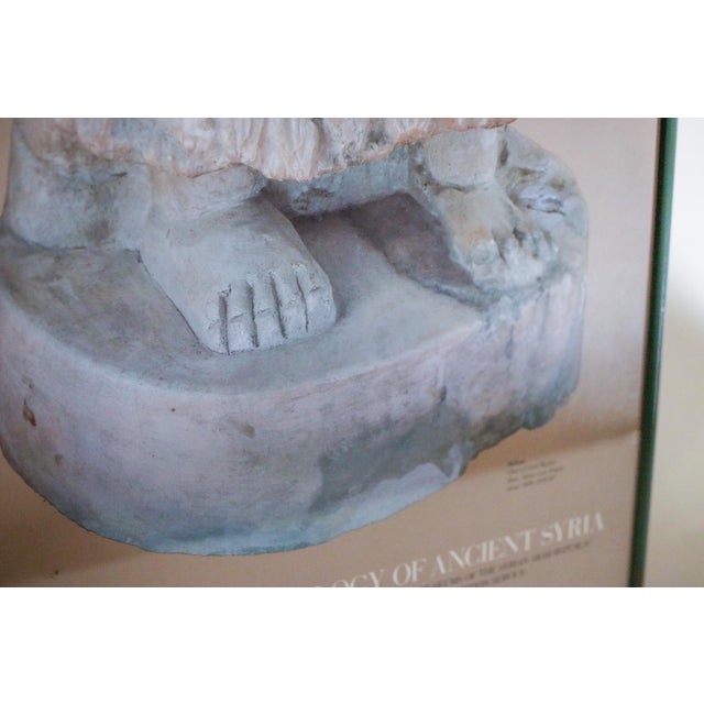 Metal 1980s Vintage "Ebla to Damascus" Original Smithsonian Exhibition Poster in Sage Green Metal Frame For Sale - Image 7 of 11