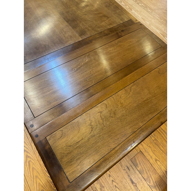 Vintage Trestle Refectory Dining Table With 2 Leaves For Sale - Image 9 of 12