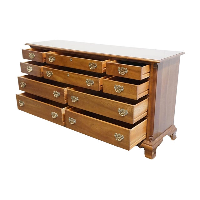 Stickley Furniture Solid Cherry Early American Traditional Style 70" Triple Dresser 3577 For Sale In Kansas City - Image 6 of 14