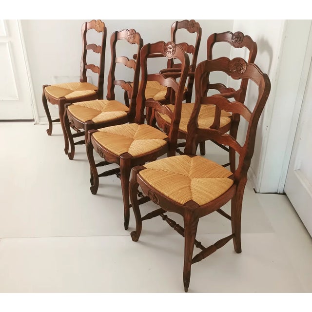 1970s Six French Provincial Dining Chairs For Sale - Image 15 of 15