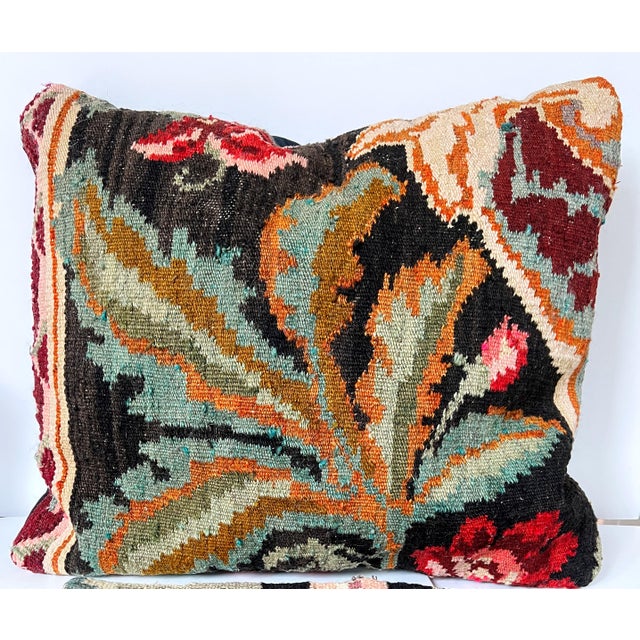Antique Romanian Bessarabian Tapestry Wool Kilim Pillow C1930s 20"x20" This Antique Romanian Bessarabian Tapestry Wool...