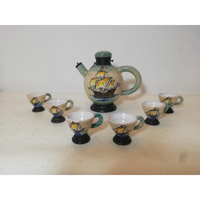 Rosolio Set from Casa Dellarte Albisola Capo, Italy, 1930s, Set of 7 For Sale - Image 15 of 15