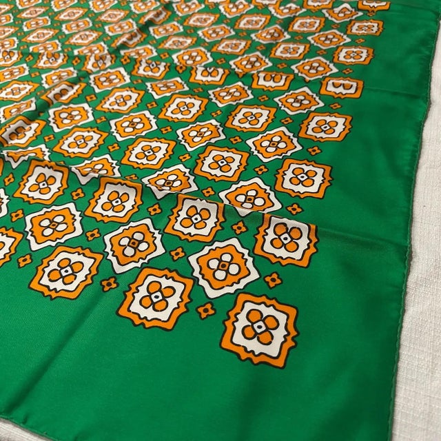 Modern 1990s Vintage Fashion Silk Carré Scarf by Yves Saint Laurent For Sale - Image 3 of 10