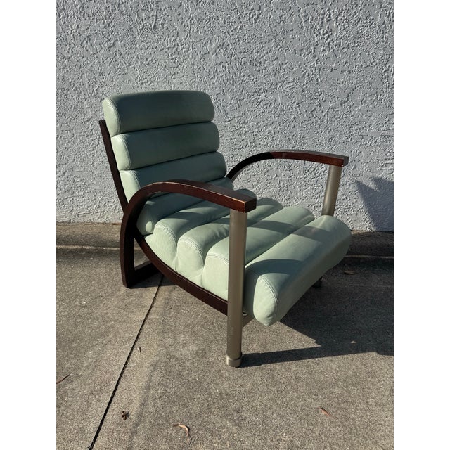 A striking and highly collectible Jay Spectre Eclipse lounge chair for Century Furniture, dating to the 1980s. This iconic...