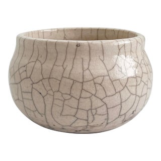 1970s Raku Crackle Vessel For Sale