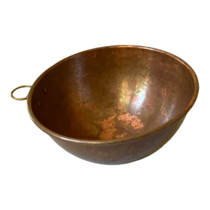 Vintage French Style Copper Mixing Bowl With Hook