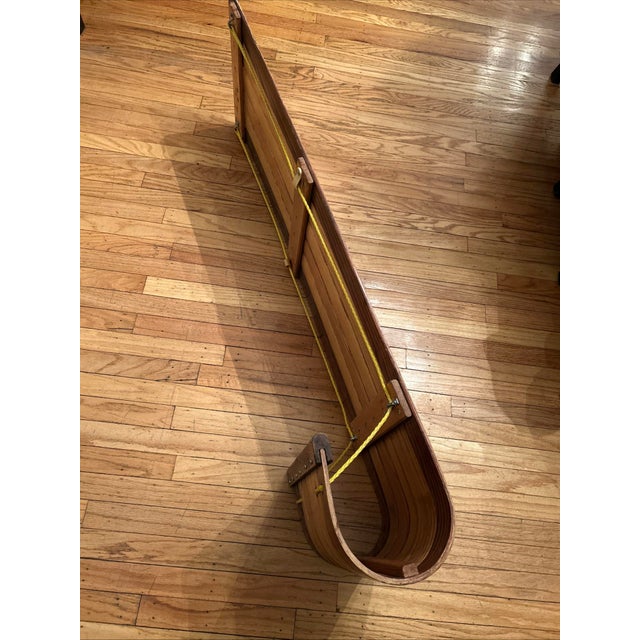 VTG 1960s Paris Bentwood Wooden Toboggan for Use or Rustic Lodge Décor For Sale - Image 9 of 16