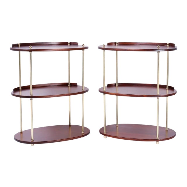 British Colonial Mahogany Stands or Étagères - A Pair For Sale