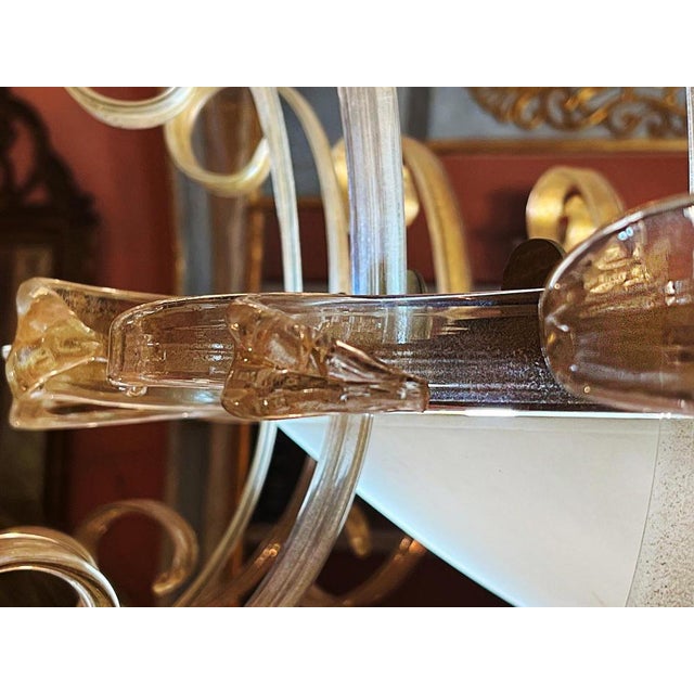 Murano Glass Chandelier, 1950s For Sale - Image 3 of 18
