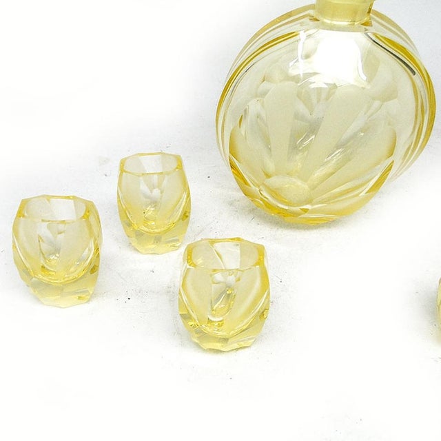 Art Deco Liquor Set from Moser, Czechoslovakia, 1930s, Set of 7 For Sale - Image 16 of 18