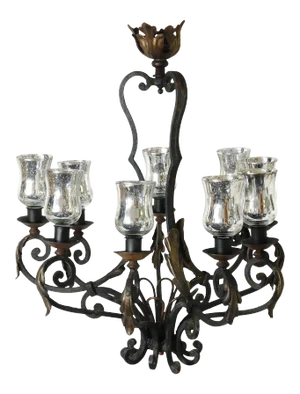 Antique French Iron Tabletop Chandelier