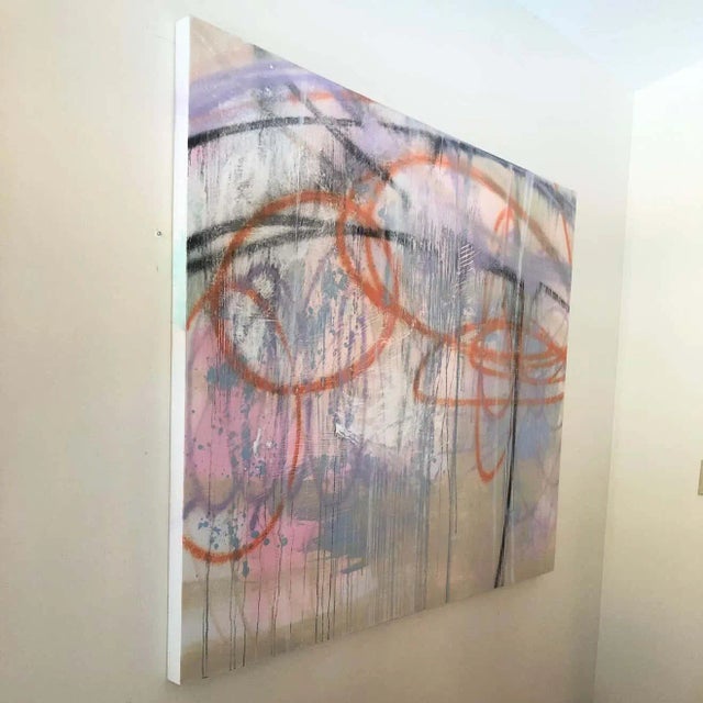 Mirtha Moreno Abstract Expressionist Painting on Panel Titled : Social Distance , 2020Oil, Acrylic For Sale - Image 10 of 12