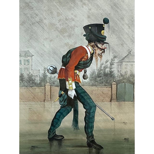 Antique Framed Military Caricature Prints - Pair For Sale - Image 12 of 14