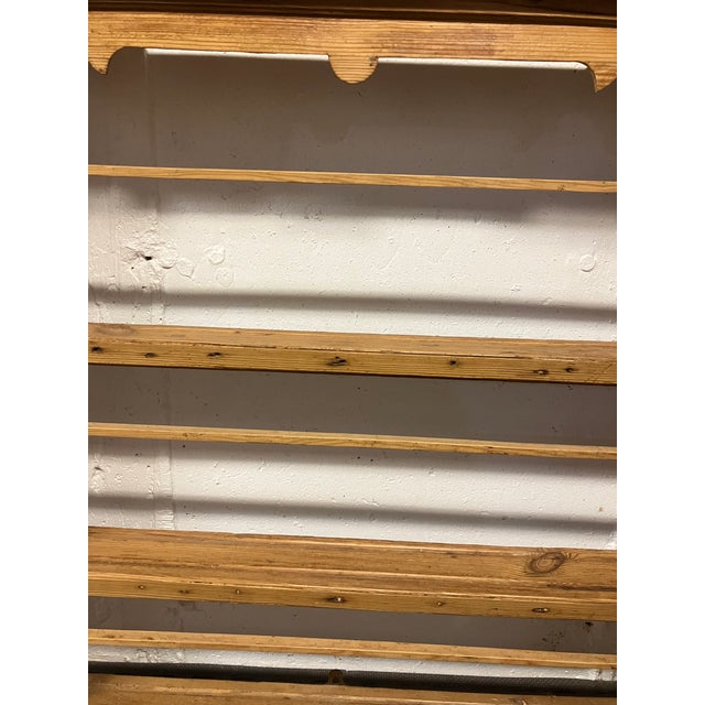 Wood 19th Century English Pine Plate Rack With Three Tiers and Scalloped Apron For Sale - Image 7 of 11