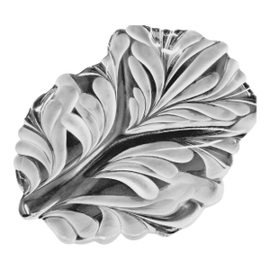 Bohemian Glass Platter Walther-Glas Germany 1970s Acanthus Leaf MCM Collectible 16" X 12"
