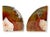 Pair of striking agate geode bookends showcasing beautifully banded natural crystal formations in rich rust, honey, and...
