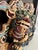 Wood Mounted Glazed Shiwan Yellow Foo Dog / Guardian Lion Tile, Chinese Ceramic Wall Hanging For Sale - Image 7 of 11