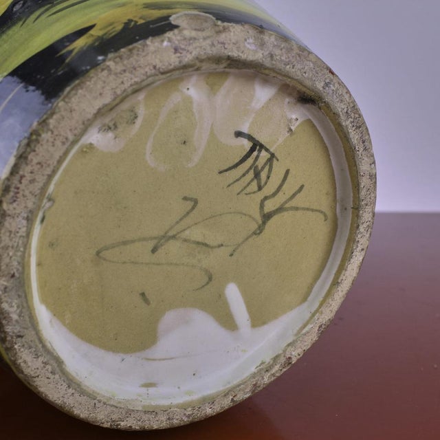 Ceramic Large Hand Painted Vase Depicting Battle For Sale - Image 7 of 8