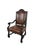 Ferguson Copeland Ferguson Copeland European Country Carved Wood & Leather Crest Armchair For Sale - Image 4 of 17