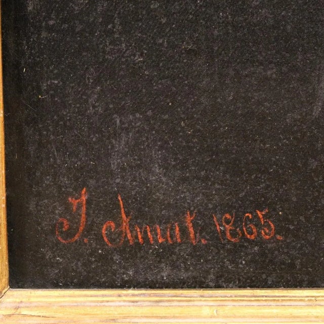 Mid 19th Century Saint Francis, 1865, Oil on Canvas, Framed For Sale - Image 5 of 16