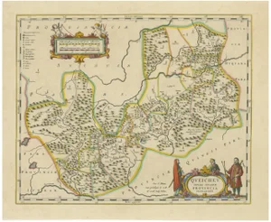 Antique Map of Guizhou Province by Blaeu, 1655