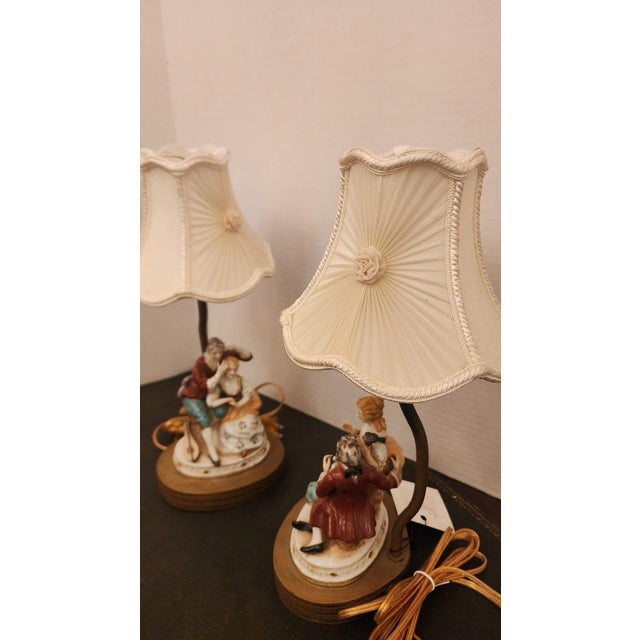 Pair of Mid 20th Century Porcelain Lamp For Sale - Image 9 of 10
