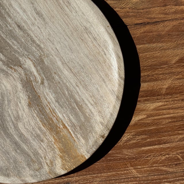 Vintage Wood Circular Tray, 1980s For Sale - Image 4 of 8